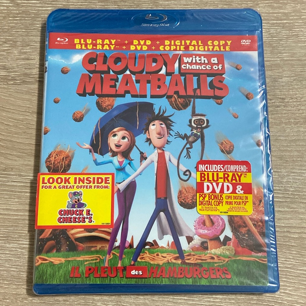 Cloudy with a Chance of Meatballs Blu-Ray DVD and Digital Copy Factory Sealed